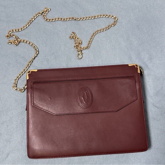 Cartier Paris Burgundy Leather  Clutch Wallet